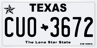 TX license plate CUO3672