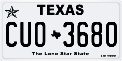 TX license plate CUO3680