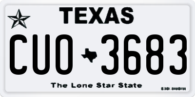 TX license plate CUO3683