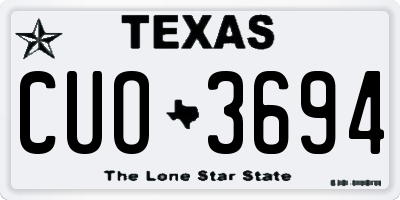 TX license plate CUO3694