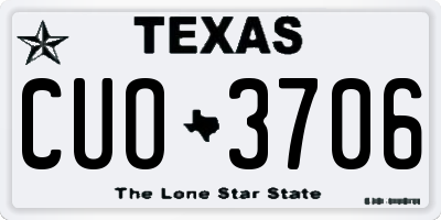 TX license plate CUO3706