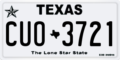 TX license plate CUO3721