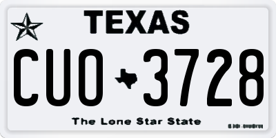TX license plate CUO3728