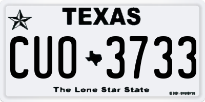 TX license plate CUO3733