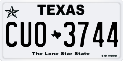 TX license plate CUO3744