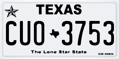 TX license plate CUO3753