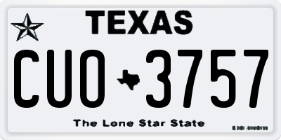TX license plate CUO3757