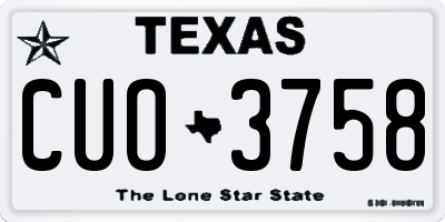 TX license plate CUO3758