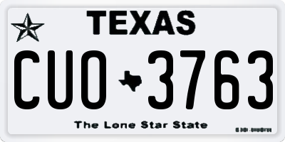 TX license plate CUO3763
