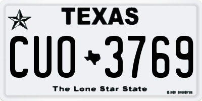 TX license plate CUO3769