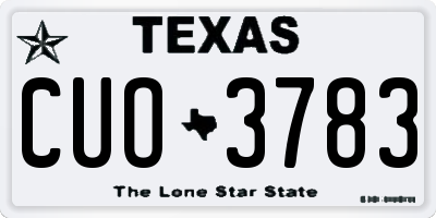 TX license plate CUO3783