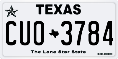TX license plate CUO3784