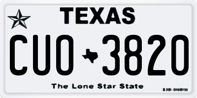 TX license plate CUO3820