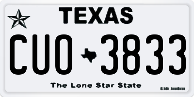 TX license plate CUO3833