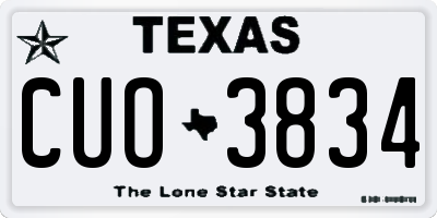 TX license plate CUO3834