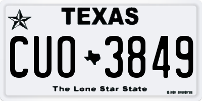 TX license plate CUO3849