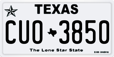 TX license plate CUO3850