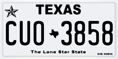 TX license plate CUO3858