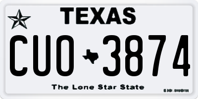 TX license plate CUO3874