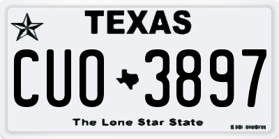 TX license plate CUO3897