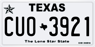TX license plate CUO3921