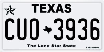 TX license plate CUO3936