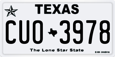 TX license plate CUO3978