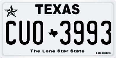 TX license plate CUO3993