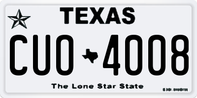 TX license plate CUO4008