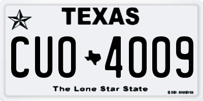 TX license plate CUO4009
