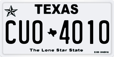 TX license plate CUO4010