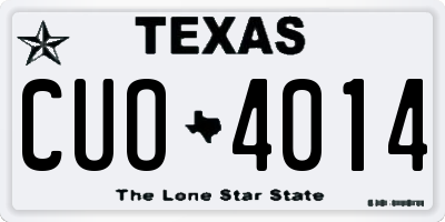 TX license plate CUO4014