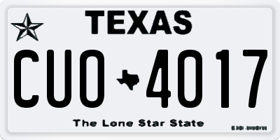 TX license plate CUO4017