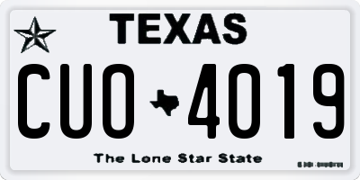 TX license plate CUO4019