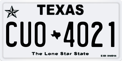TX license plate CUO4021