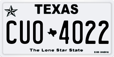 TX license plate CUO4022