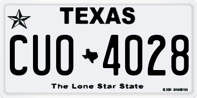 TX license plate CUO4028