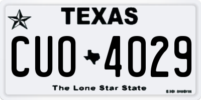 TX license plate CUO4029