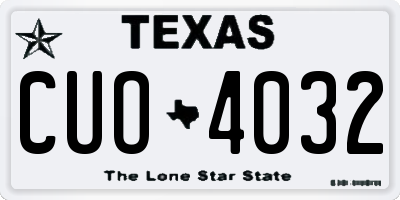 TX license plate CUO4032