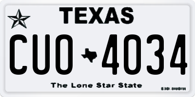 TX license plate CUO4034