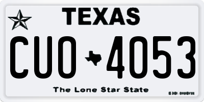 TX license plate CUO4053