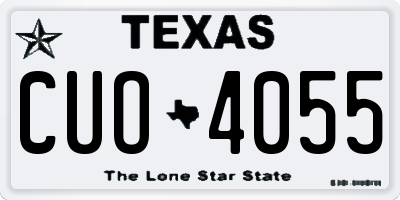 TX license plate CUO4055