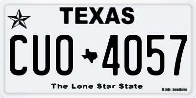 TX license plate CUO4057