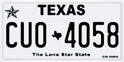 TX license plate CUO4058