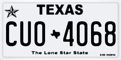 TX license plate CUO4068