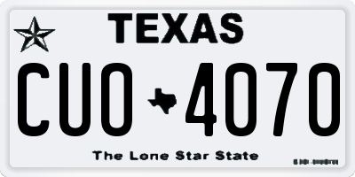 TX license plate CUO4070