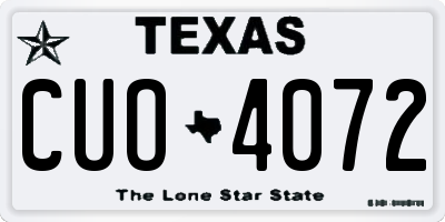 TX license plate CUO4072