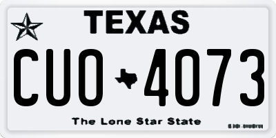 TX license plate CUO4073