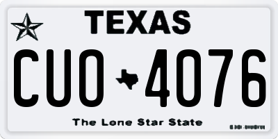 TX license plate CUO4076