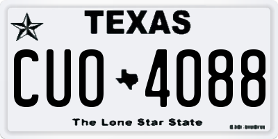 TX license plate CUO4088